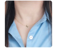 Silver Initial Letter Necklace F SPE-5546